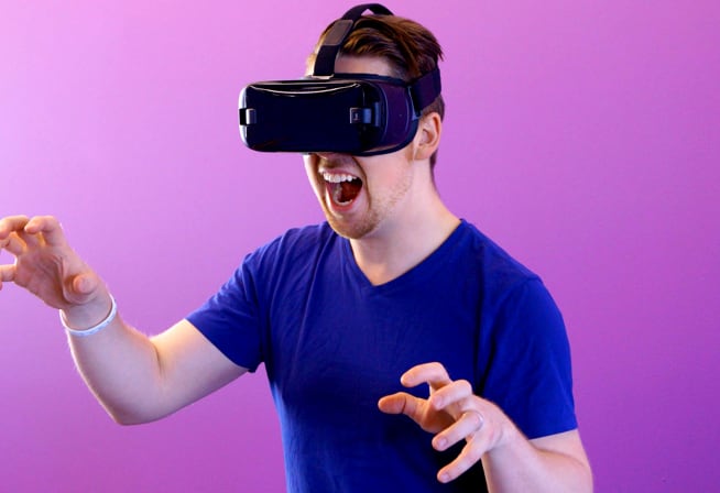 a man with a vr headset